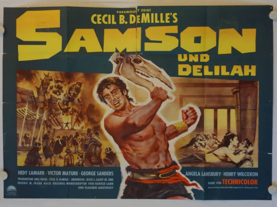 Samson und Delilah originales deutsches A0-Filmplakat (R70s)
